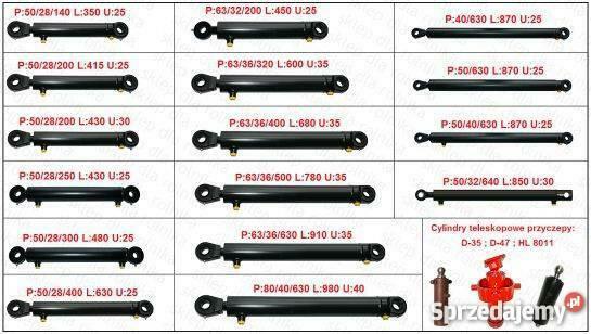 Cylinder siłownik hydrauliczny SKOK 140 L 350 tłok