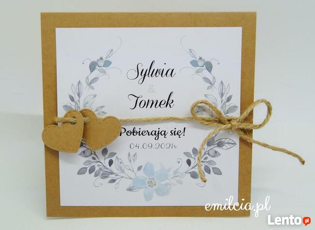 Zaproszenia + Koperta Ślub Wesele Wedding