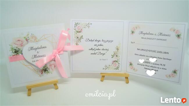 Zaproszenia + Koperta Ślub Wesele Wedding