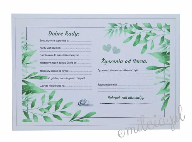Ankieta A5 Ślub Wesele Wedding