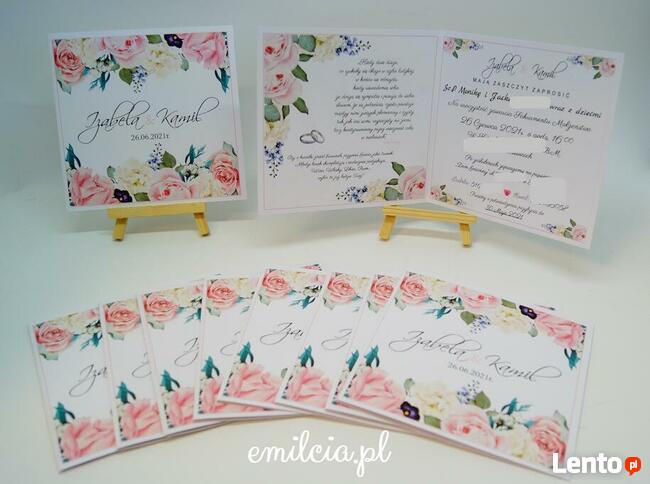 Zaproszenia + Koperta Ślub Wesele Wedding