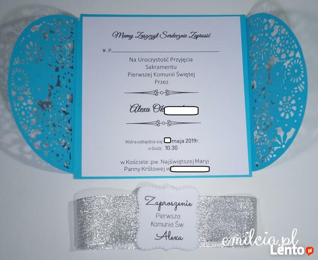 Tanie Zaproszenia + Koperta Komunia / Chrzest / Sezon 2020r.