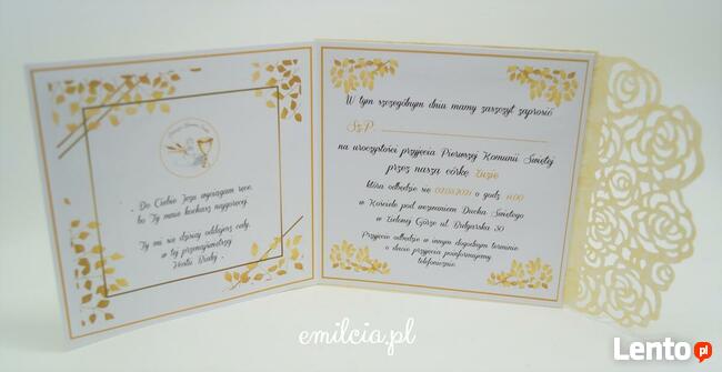 Tanie Zaproszenia + Koperta Komunia / Chrzest / Sezon 2020r.