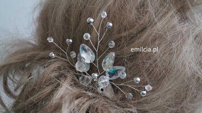 KOMUNiA Stroik - Kokówka - Gałązka Ozdoba do włosów Ślub