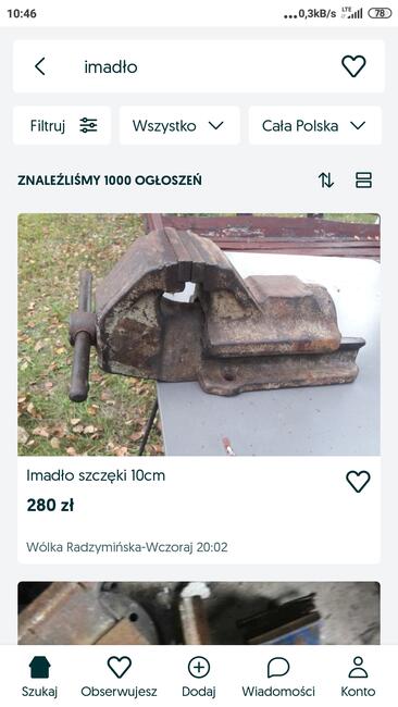 Imadło ślusarskie obrotowe inne