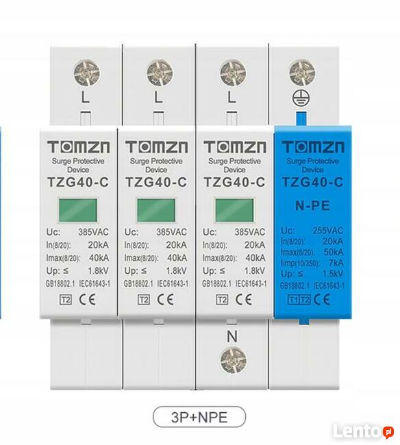 Ogranicznik przepięć SPD 4P AC T1+T2 TOMZN