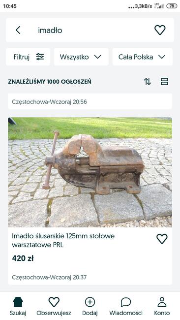Imadło ślusarskie obrotowe inne
