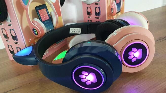 HIT - Bezprzewodowe słuchawki z kocimi uszkami