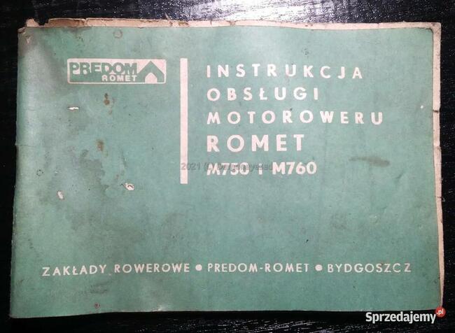 Motorower Romet M750 M760 oryg. instrukcja obsługi 1977