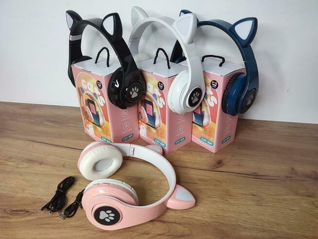 HIT - Bezprzewodowe słuchawki z kocimi uszkami