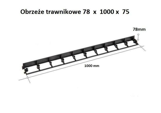 Obrzeże Trawnikowe Ogrodowe 78 x 1000mm + 3 kotwy