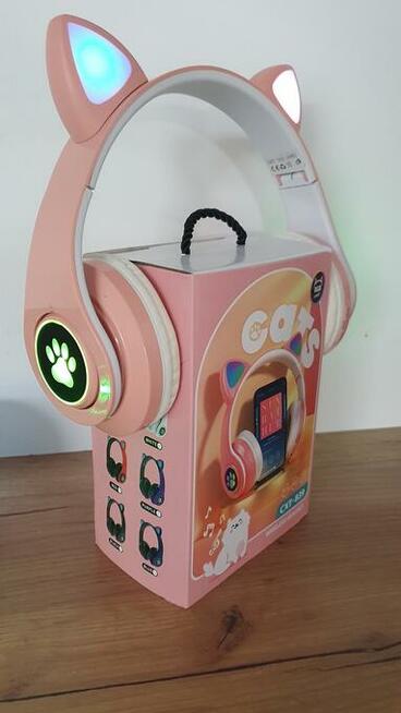 HIT - Bezprzewodowe słuchawki z kocimi uszkami