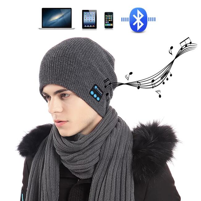 Czapka męska ze słuchawkami bluetooth 5.0