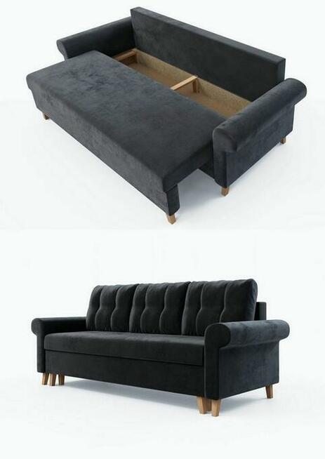 Kanapa z boczkami glamour Oslo Sofa Ikea Velvet Welur