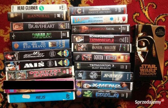 Kasety filmy VHS Xmen, Hulk, Hannibal, Braveheart, inne