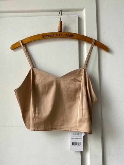 Nowy crop top satynowy z metką na-kd