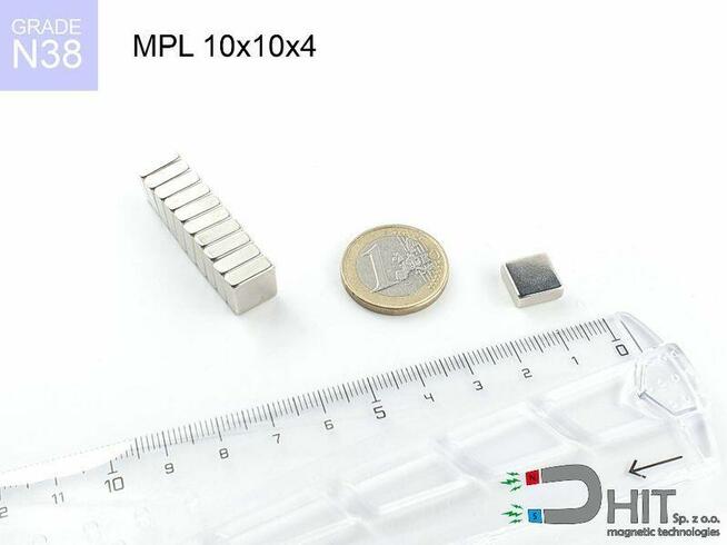 MPL 10x10x4 [N38] magnes płytkowy magnes neodymowy