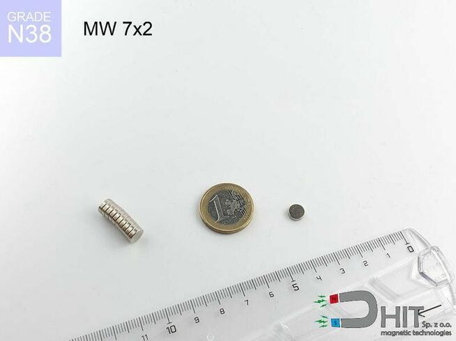 MW 7x2 [N38] magnes walcowy magnes neodymowy