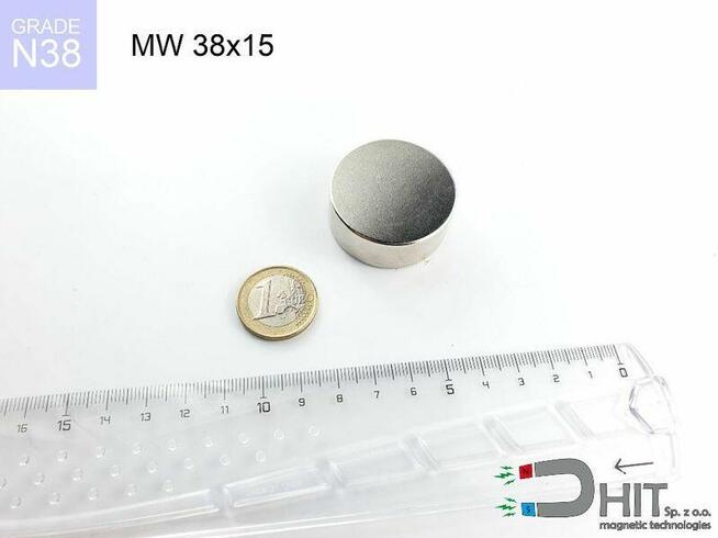 MW 38x15 [N38] magnes walcowy magnes neodymowy