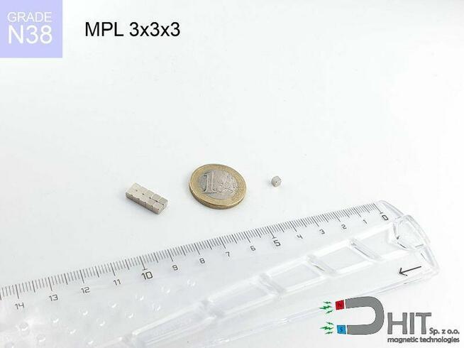 MPL 3x3x3 [N38] magnes płytkowy magnes neodymowy