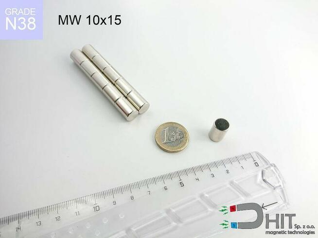 MW 10x15 [N38] magnes walcowy magnes neodymowy