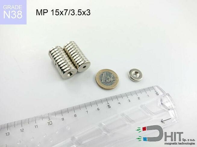 MP 15x7/3.5x3 [N38] magnes pierścieniowy magnes neodymowy