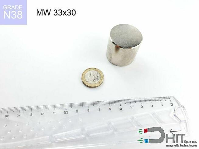 MW 33x30 [N38] magnes walcowy magnes neodymowy