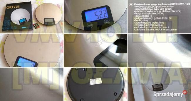elektroniczna waga kuchenna GOTIE GWK-100 do 5 kg podświetla