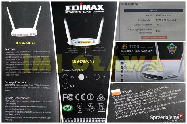 router EDIMAX BR-6478AC V2 ruter AC1200 wifi dual band VPN