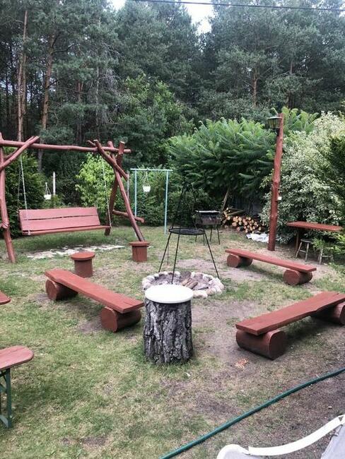 dom z kominkiem w lesie na odludziu, ferie,ognisko