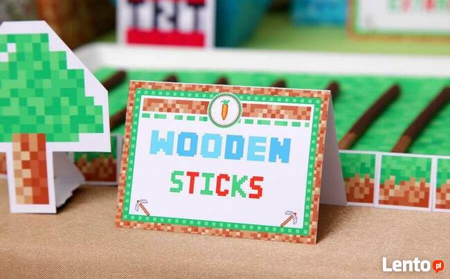 MINECRAFT GRA GRY szablony urodziny słodki stół przyjęcie