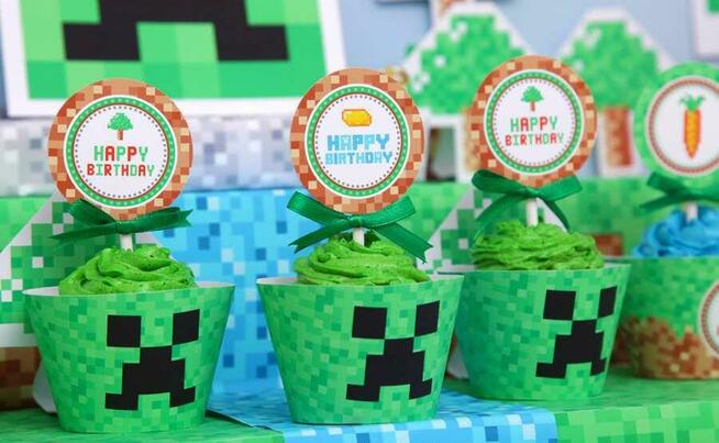 MINECRAFT GRA GRY szablony urodziny słodki stół przyjęcie