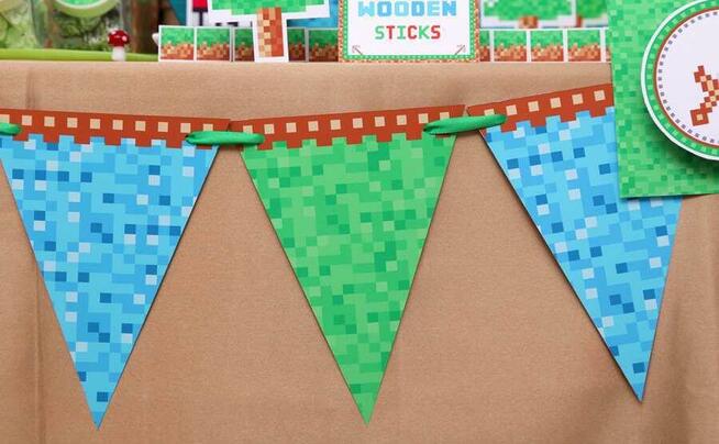 MINECRAFT GRA GRY szablony urodziny słodki stół przyjęcie