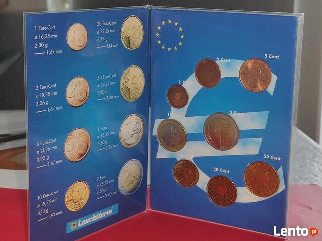Holandia, klaser z monetami od 2 euro do 1 centa - 8szt.