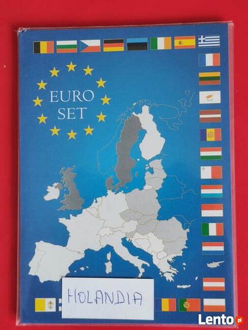 Holandia, klaser z monetami od 2 euro do 1 centa - 8szt.