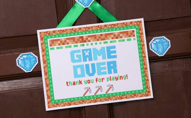 MINECRAFT GRA GRY szablony urodziny słodki stół przyjęcie