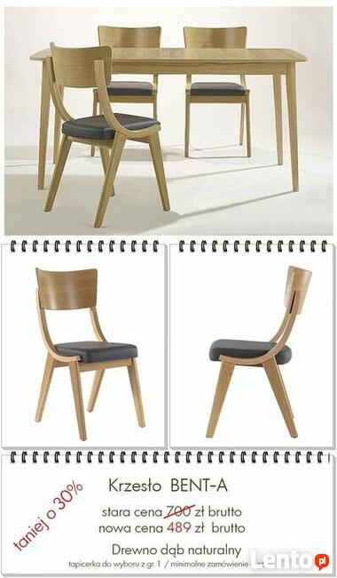 Designerskie Krzesła dębowe BENT - inaczej Skoczek PRL