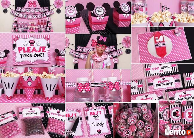 MINNIE MOUSE MYSZKA MINI szablony słodki stół candybar