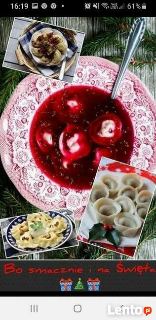 Pierogi domowe recznie lepione kiszona kapusta domowa, borowi