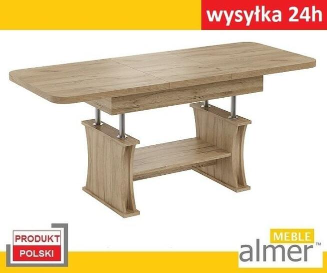 Ławostół Ława Stół L07 rozkładana DĄB WOTAN 130(+2x40)x80