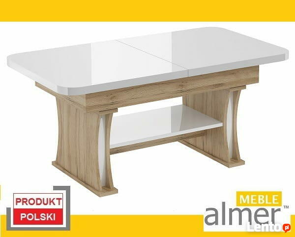 Ława Stół Ławostół L03 MDF Biały Akrylowy Połysk podnoszony