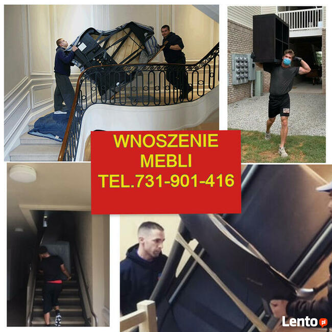 Wnoszenie mebli art budowlane bieżnie lodówki wanny itp