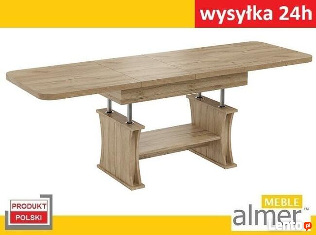 Ławostół Ława Stół L07 rozkładana DĄB WOTAN 130(+2x40)x80