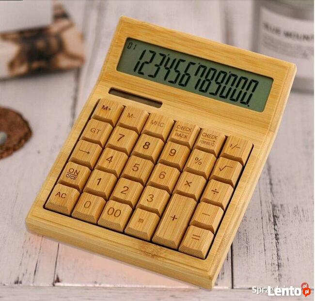 Kalkulator Biurowy Bambusowy Duży Nowość Piękny i Eko