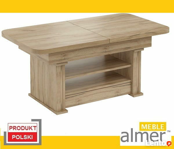 Ławostół Ława L15 Szuflada Półka rozkładana Dąb Craft Złoty