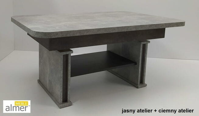 Ławostół Ława Stół L15 rozkładany 200cm Beton Ciemny Czarny