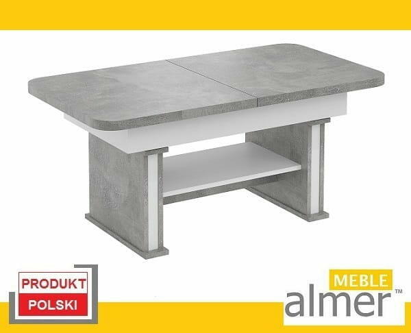 Ławostół Ława Stół L15 rozkładany do 200cm Beton Jasny Biały