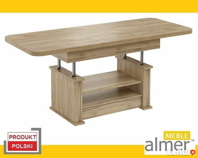 Ławostół Ława L15 Szuflada Półka rozkładana Dąb Craft Złoty