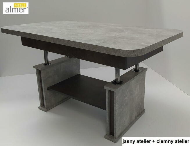 Ławostół Ława Stół L15 rozkładany 200cm Beton Ciemny Czarny