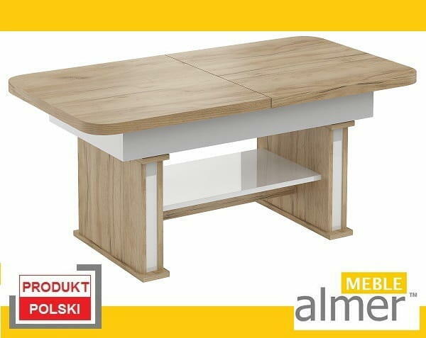 Ławostół Ława Stół L15 Rama MDF Połysk Akrylowy rozkładany